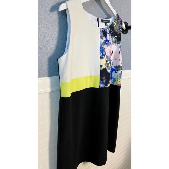 Ellen Tracy Plus size Color Block Floral A-Line Sleeveless Dress Size 16 NWT - Picture 4 of 9